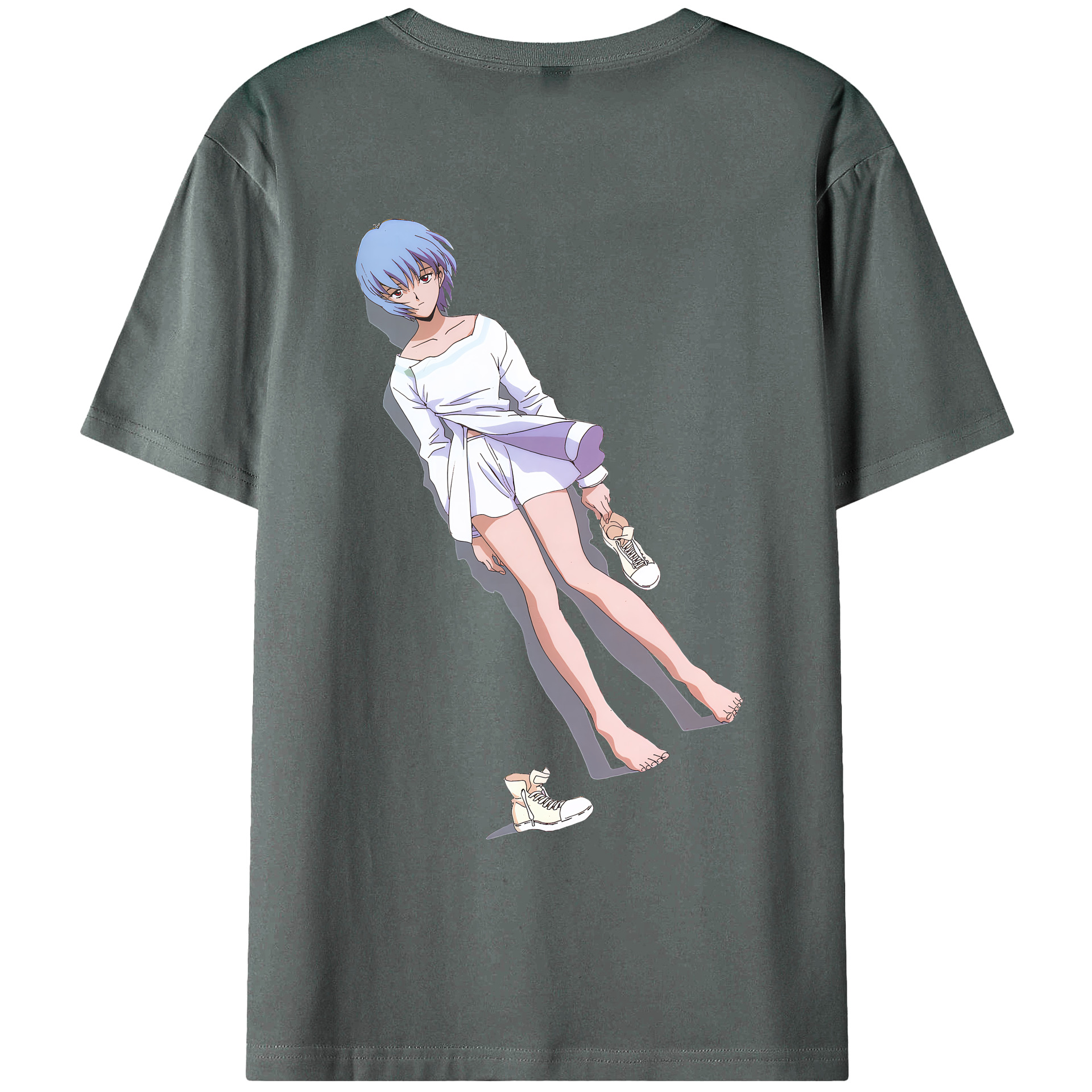 （画像用） EVA 新世紀エヴァンゲリオン 綿100％ メンズ半袖Tシャツ（バックプリント） 通気性
